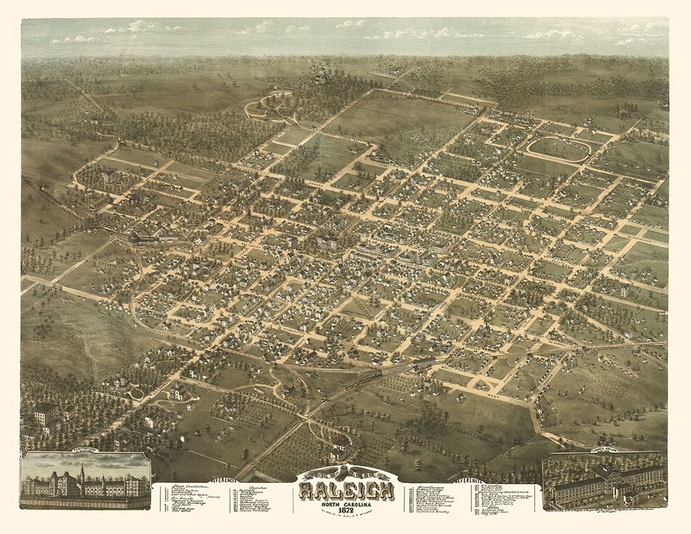 Raleigh North Carolina - Drie 1872 art print by Drie for $57.95 CAD