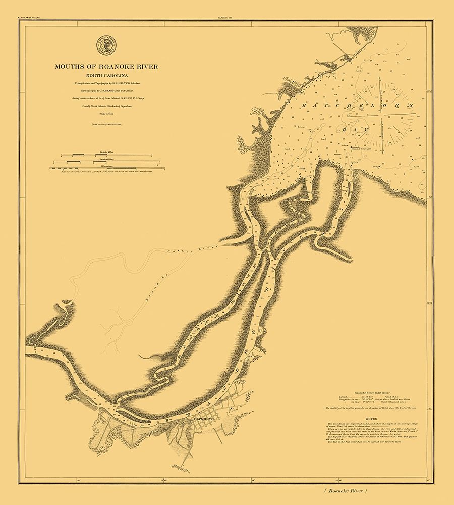 Roanoke River Mouth - USCS 1864 art print by USCS for $57.95 CAD