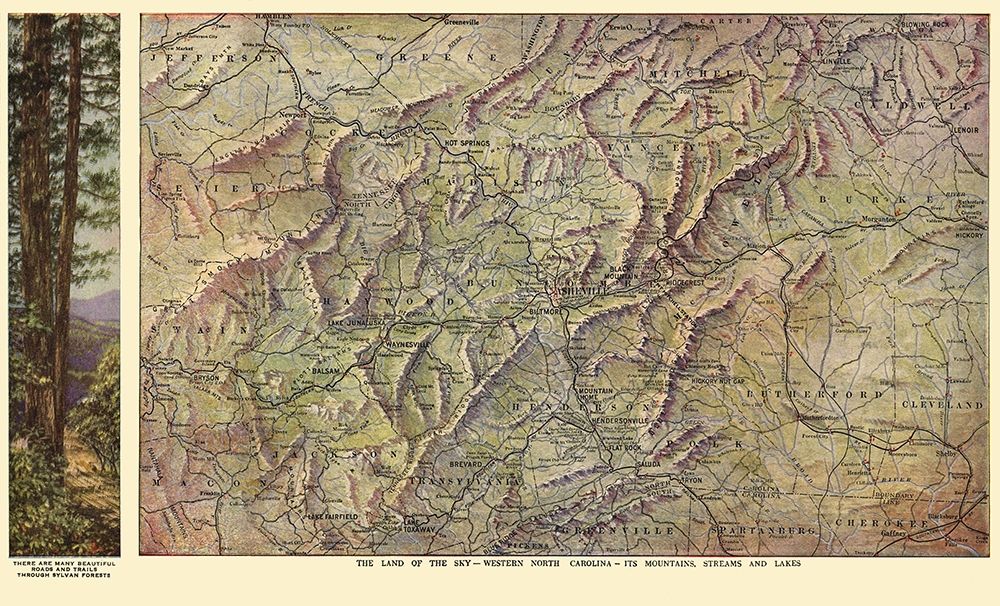 Western North Carolina - Southern Railway 1917 art print by Southern Railway for $57.95 CAD