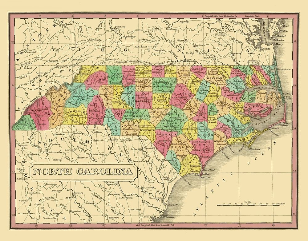 North Carolina - Finley 1831 art print by Finley for $57.95 CAD