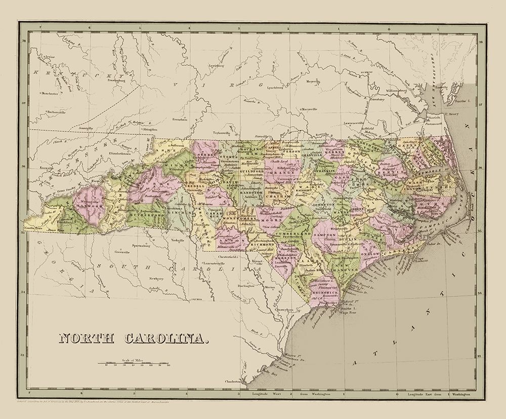 North Carolina - Goodrich 1841 art print by Goodrich for $57.95 CAD