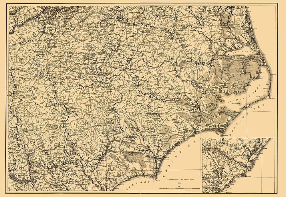 North Carolina - Lindenkohl 1865 art print by Lindenkohl for $57.95 CAD