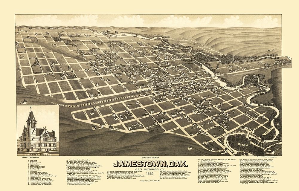 Jamestown North Dakota - Stoner 1883 art print by Stoner for $57.95 CAD