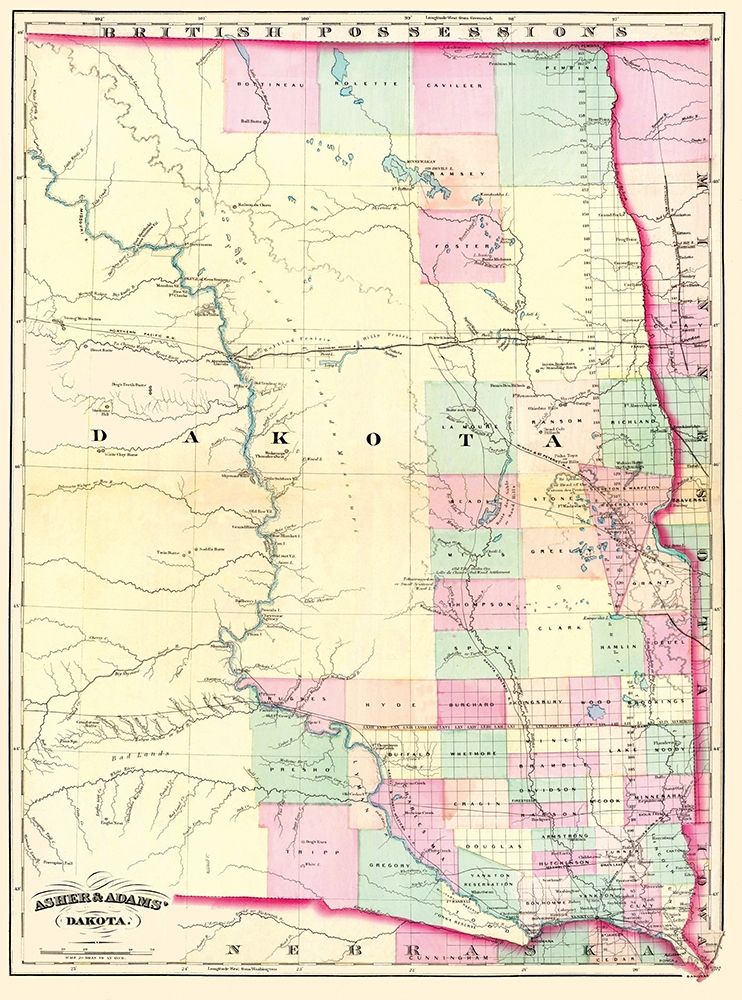 Dakota Territory - Asher  1874 art print by Asher for $57.95 CAD