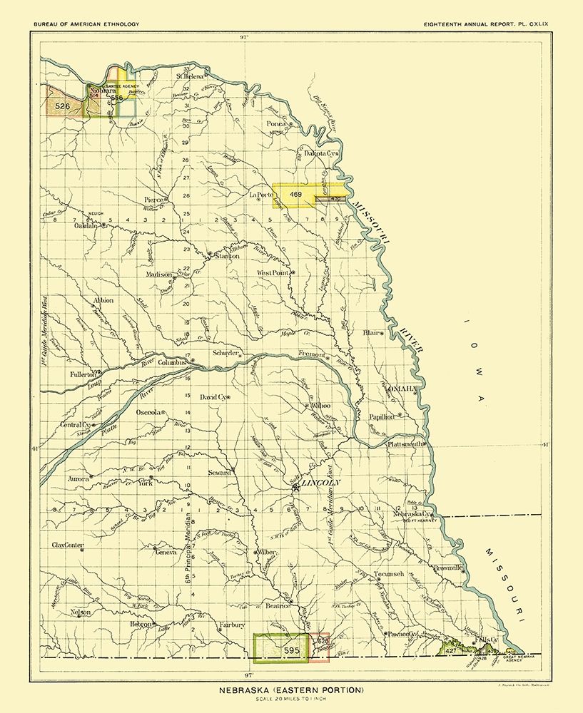 Eastern Nebraska - Hoen 1896 art print by Hoen for $57.95 CAD