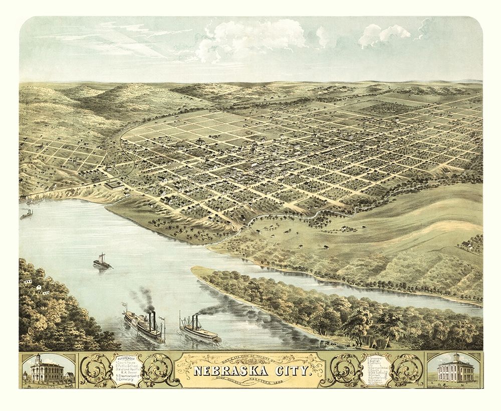 Nebraska City Nebraska - Ruger 1868 art print by Ruger for $57.95 CAD