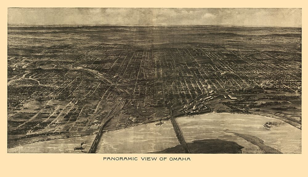 Omaha Nebraska - Bee 1906 art print by Bee for $57.95 CAD