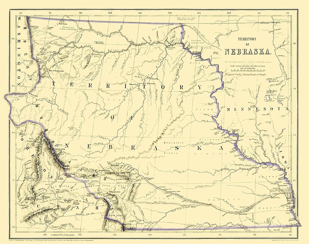 Nebraska Territory - Rogers 1857 art print by Rogers for $57.95 CAD