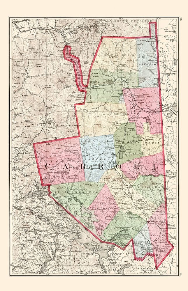 Carroll New Hampshire - Walling 1877 art print by Walling for $57.95 CAD