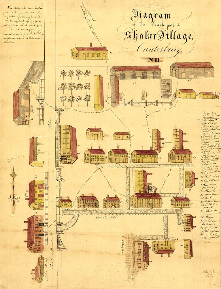 Canterbury New Hampshire - Foster 1849 art print by Foster for $57.95 CAD