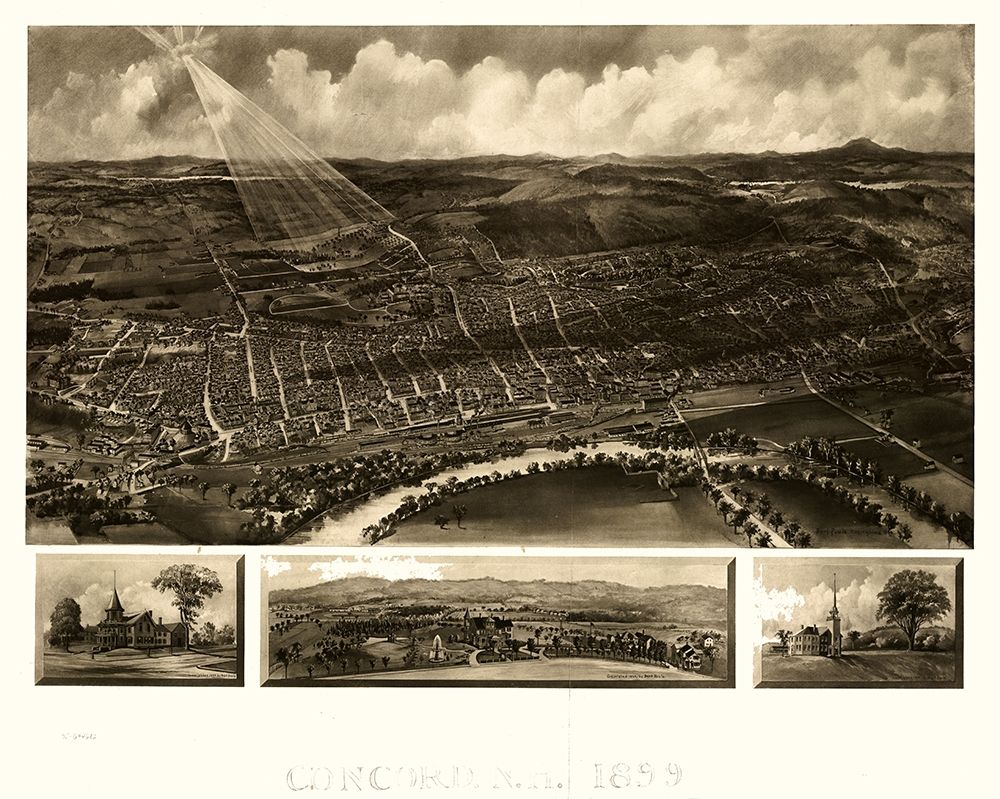 Concord New Hampshire - Poole 1899 art print by Poole for $57.95 CAD