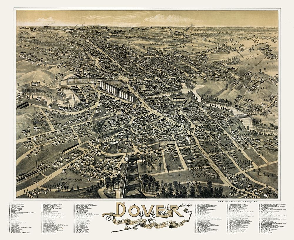Dover New Hampshire - Poole 1888 art print by Poole for $57.95 CAD