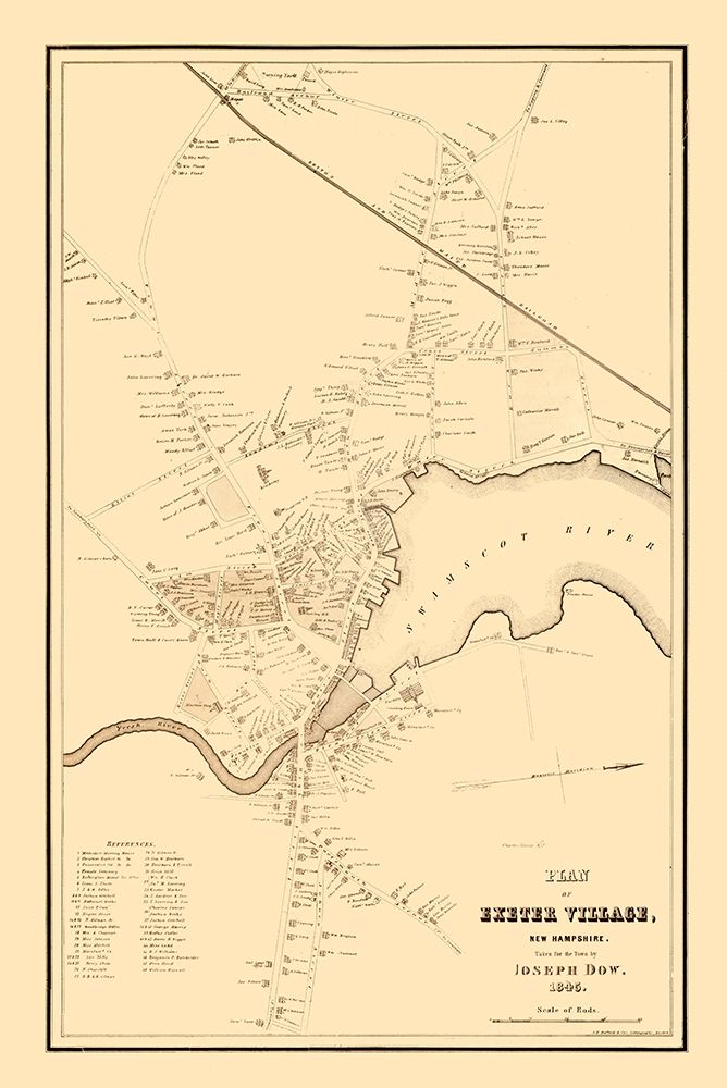 Exeter New Hampshire - Dow 1845 art print by Dow for $57.95 CAD
