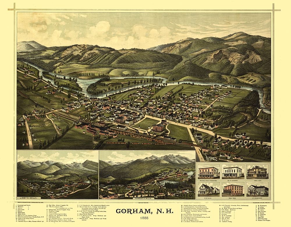 Gorham New Hampshire - Norris 1888 art print by Norris for $57.95 CAD