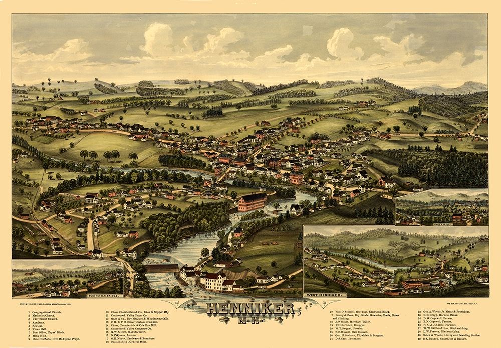 Henniker New Hampshire - Norris 1889 art print by Norris for $57.95 CAD