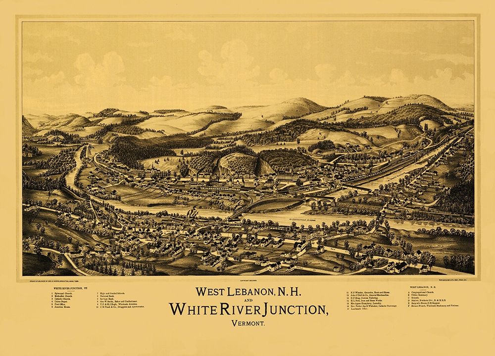 West Lebanon and White River Junction - Norris art print by Norris for $57.95 CAD