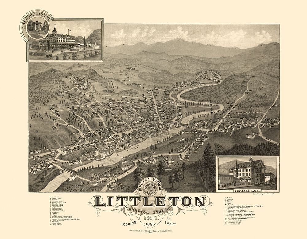 Littleton New Hampshire - Poole 1883 art print by Poole for $57.95 CAD