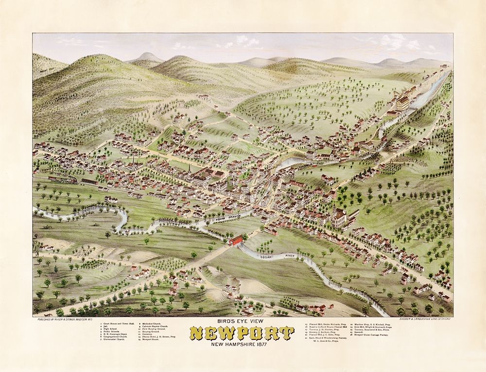 Newport New Hampshire - Stoner 1877 art print by Stoner for $57.95 CAD