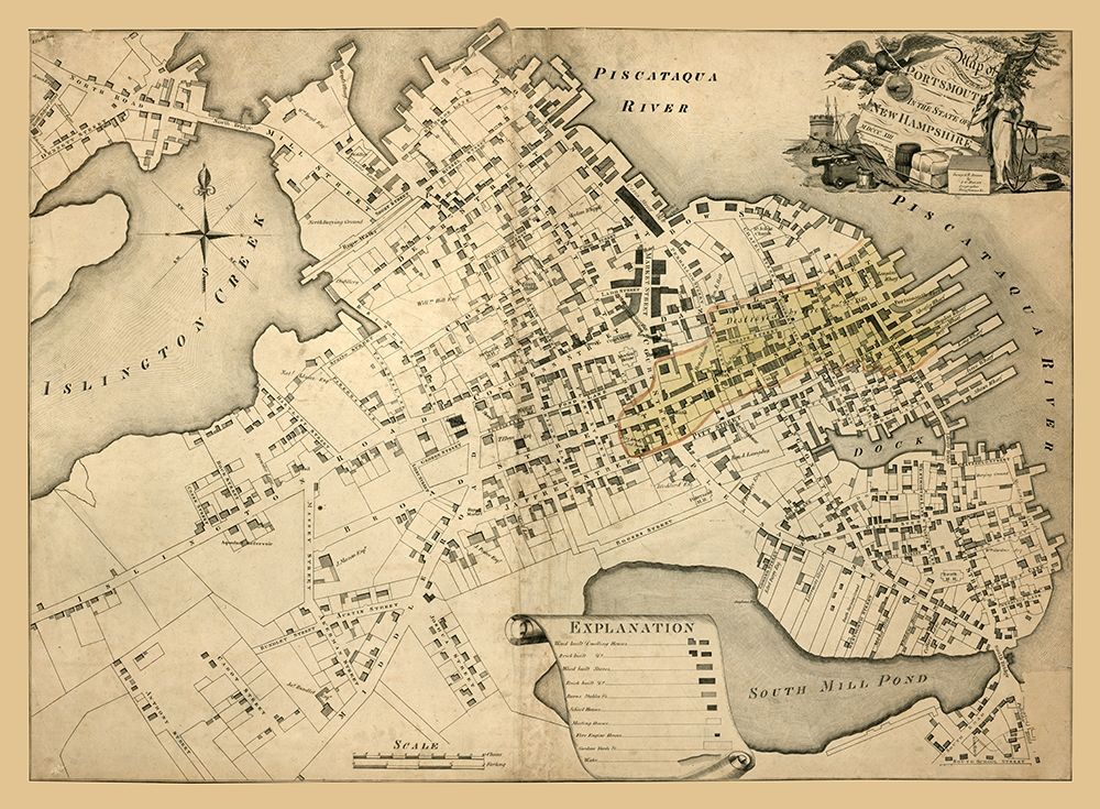 Portsmouth New Hampshire - Halen 1813 art print by Halen for $57.95 CAD