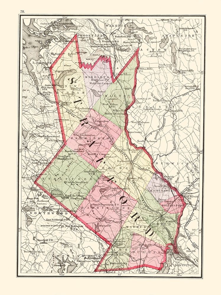 Strafford New Hampshire - Walling 1877 art print by Walling for $57.95 CAD