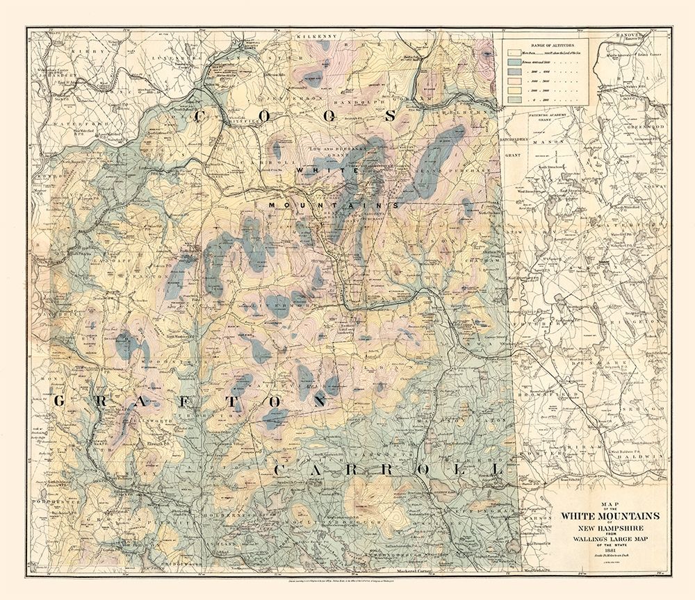 New Hampshire White Mountains -1881 art print by Unknown for $57.95 CAD