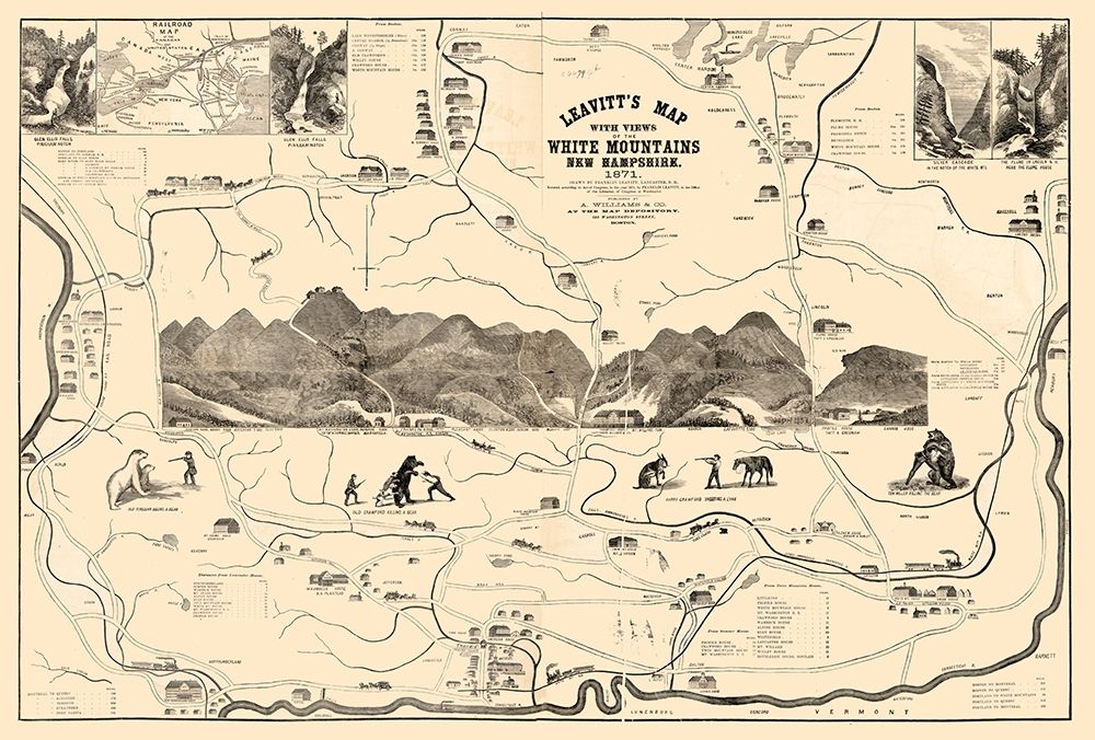 White Mountains New Hampshire - Leavitt 1871 art print by Leavitt for $57.95 CAD