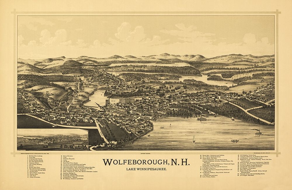Wolfeborough New Hampshire -Norris 1889 art print by Norris for $57.95 CAD