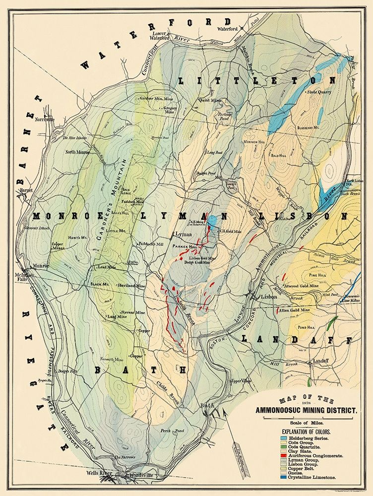 Ammonoosuc Mining District New Hampshire art print by Hitchcock for $57.95 CAD