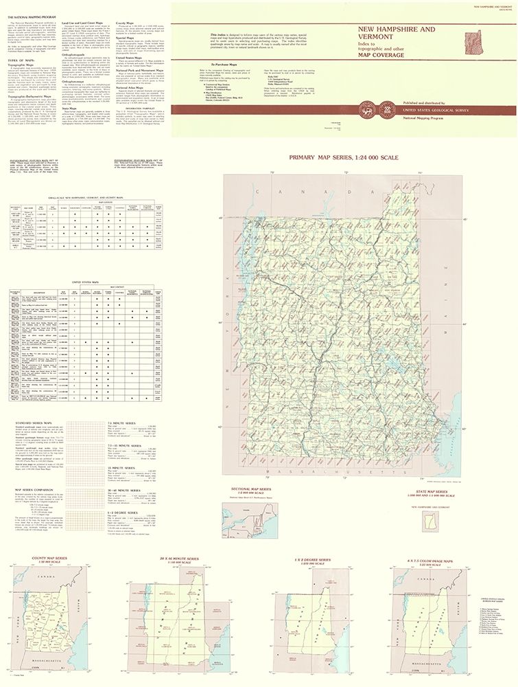 New Hampshire Vermont Quad - USGS 1993 art print by USGS for $57.95 CAD