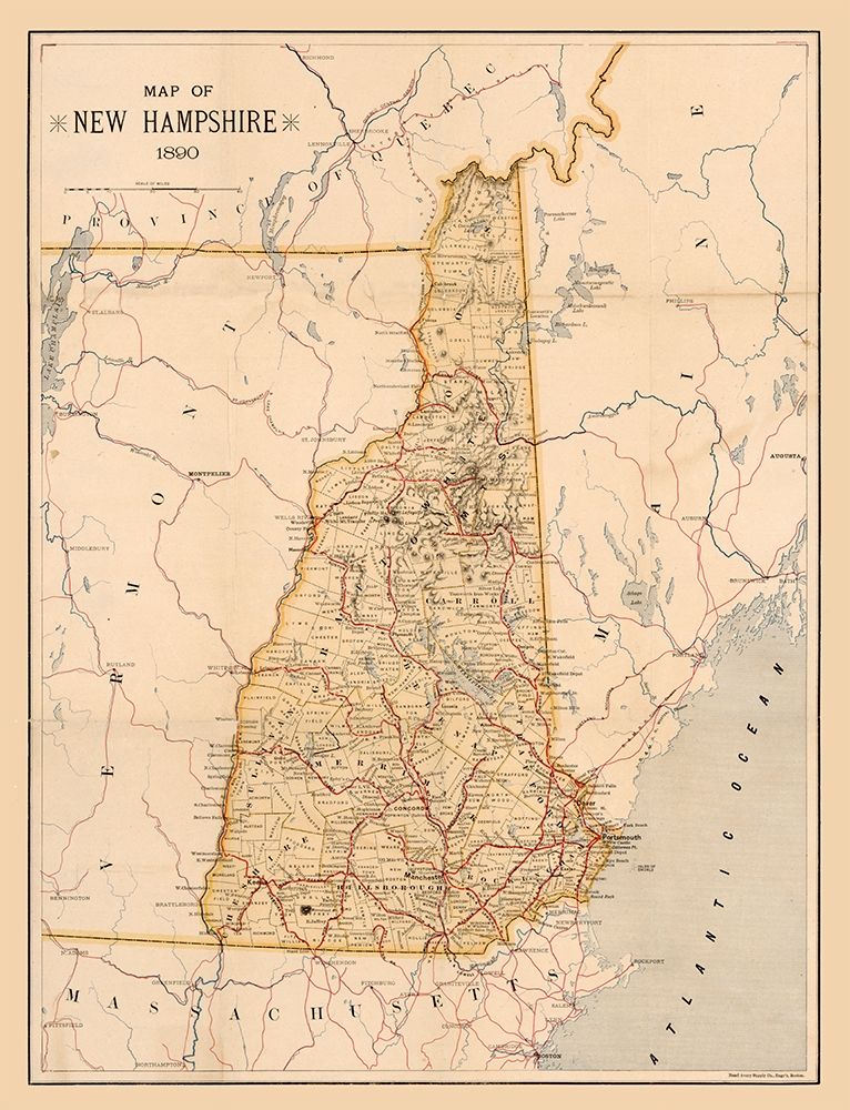 New Hampshire -1890 art print by Unknown for $57.95 CAD