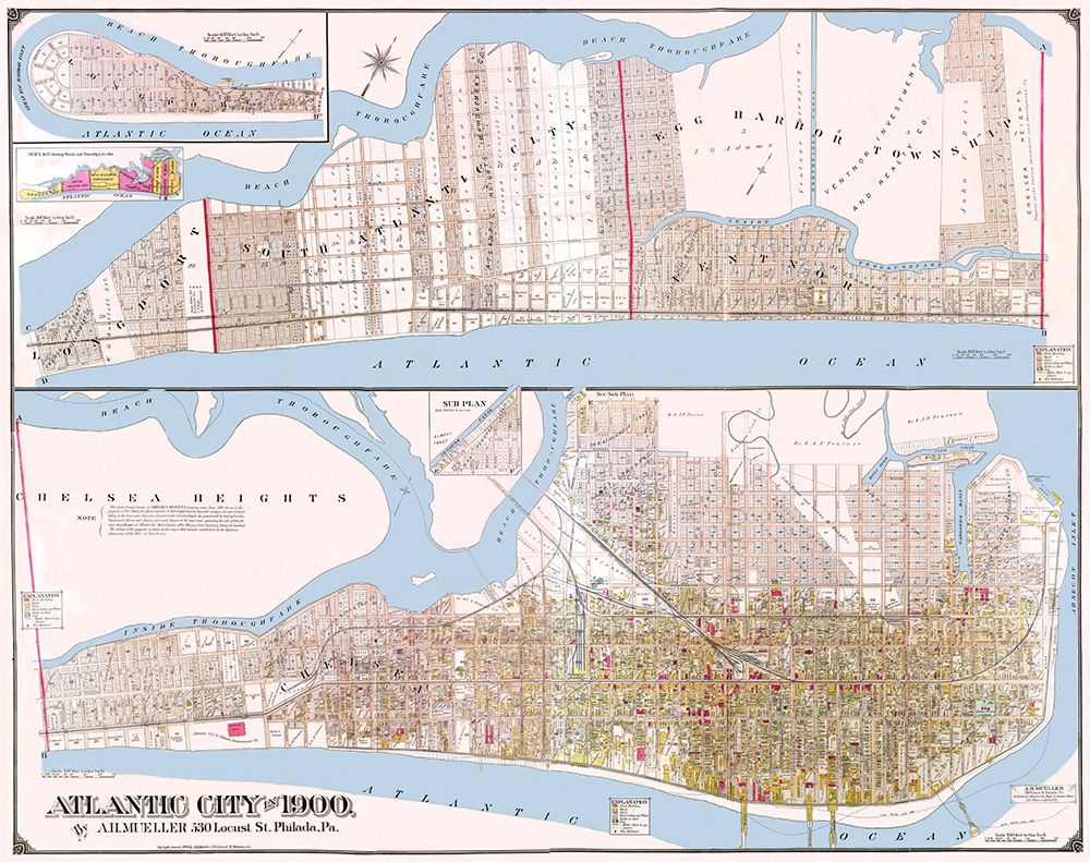 Atlantic City New Jersey Landowner - Mueller 1900 art print by Mueller for $57.95 CAD
