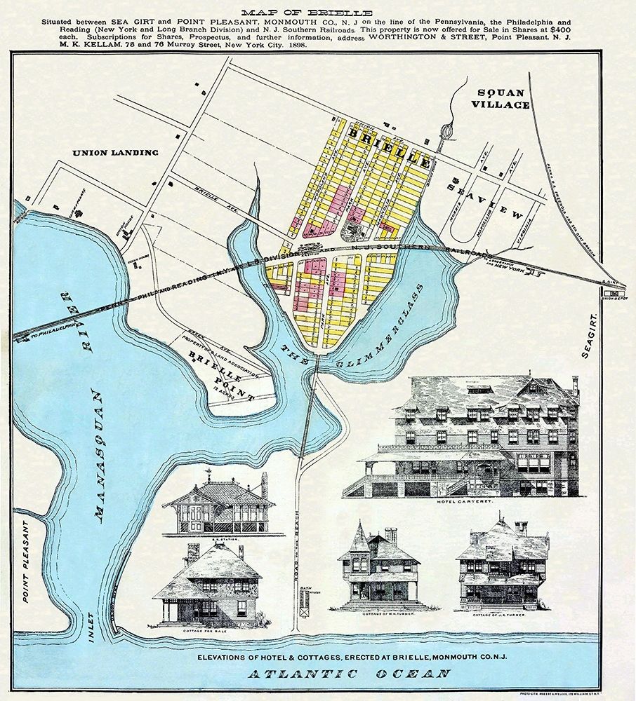 Brielle New Jersey Landowner - Welke  1898 art print by Welke for $57.95 CAD