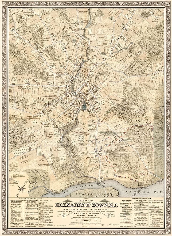 Elizabeth Town New Jersey - Meyer 1780 art print by Meyer for $57.95 CAD