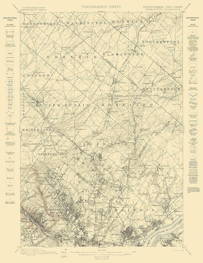 Germantown Pennsylvania New Jersey Quad art print by USGS for $57.95 CAD