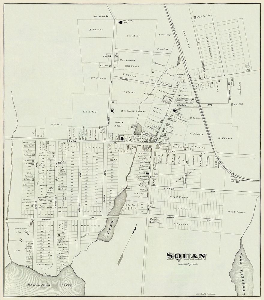 Manasquan New Jersey Landowner - Woolman 1878 art print by Woolman for $57.95 CAD