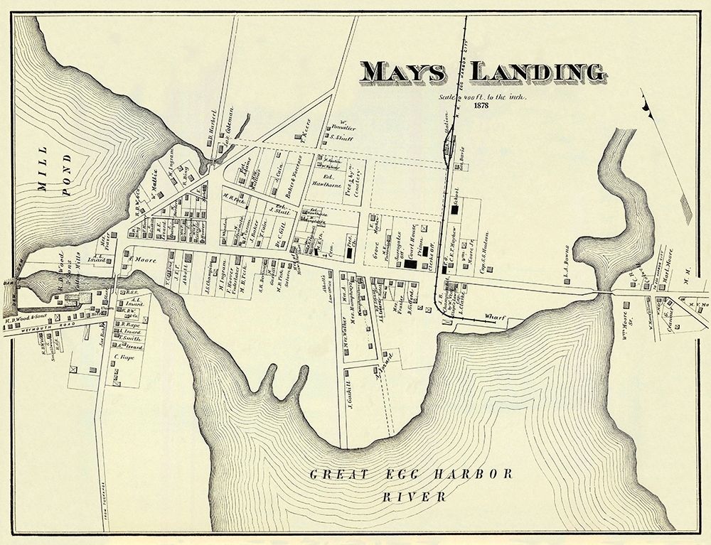 Mays Landing New Jersey Landowner - Woolman 1878 art print by Woolman for $57.95 CAD