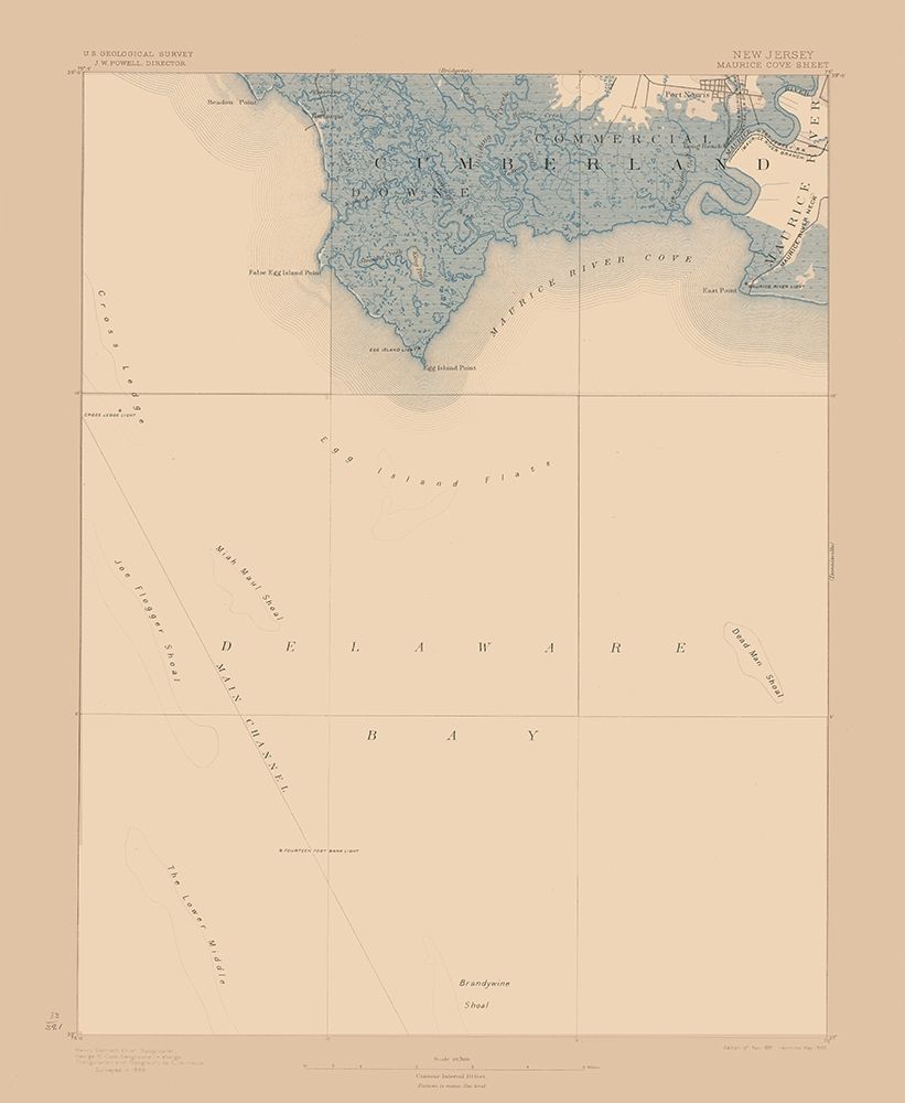 Maurice Cove New Jersey Sheet - USGS 1891 art print by USGS for $57.95 CAD