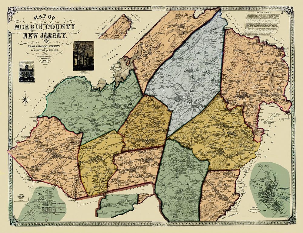 Morris New Jersey Landowner - Shields 1853 art print by Shields for $57.95 CAD