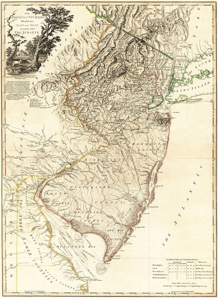 New Jersey - Faden 1778 art print by Faden for $57.95 CAD