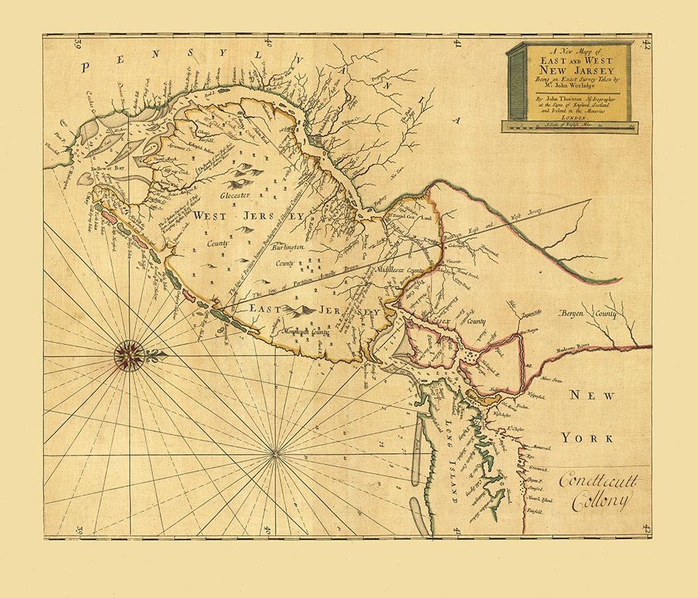 New Jersey - Thornton 1706 art print by Thornton for $57.95 CAD