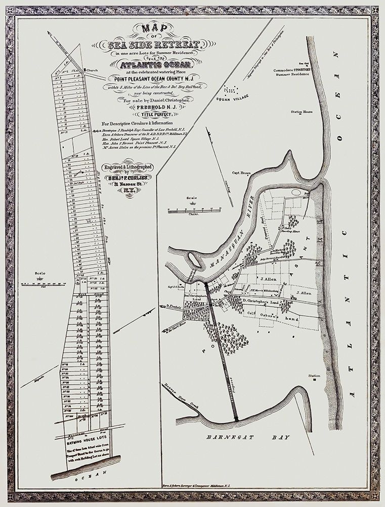 Point Pleasant New Jersey Landowner - Corlies 1858 art print by Corlies for $57.95 CAD