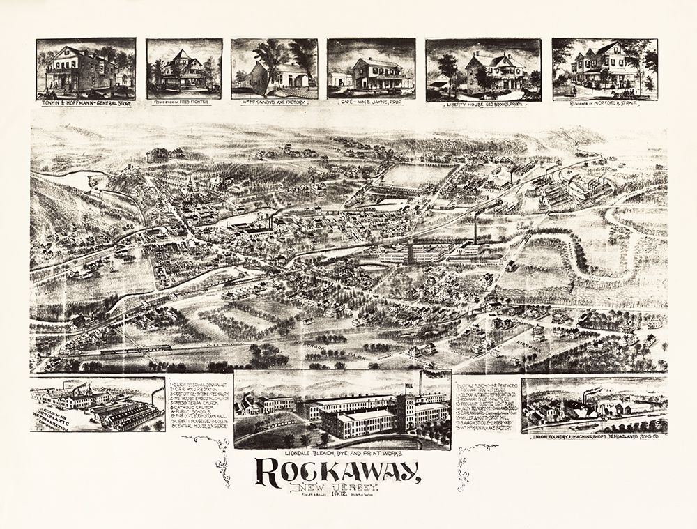 Rockaway New Jersey - Bailey 1902 art print by Bailey for $57.95 CAD