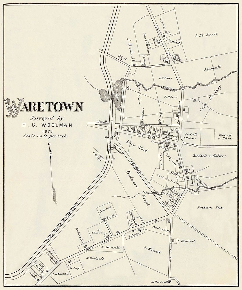 Waretown New Jersey Landowner - Woolman 1878 art print by Woolman for $57.95 CAD