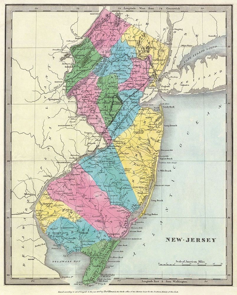 New Jersey - Burr 1835 art print by Burr for $57.95 CAD