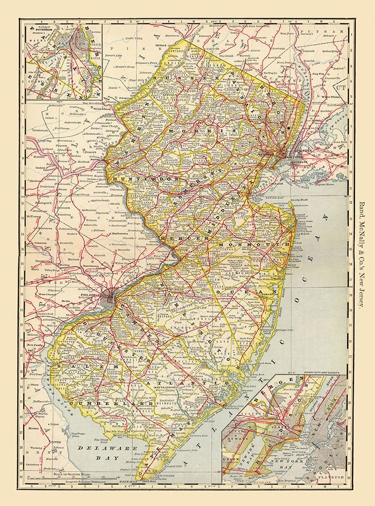 New Jersey - Rand McNally 1879 art print by Rand McNally for $57.95 CAD