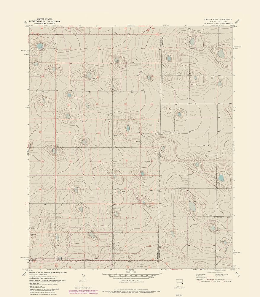 East Causey New Mexico Quad - USGS 1970 art print by USGS for $57.95 CAD