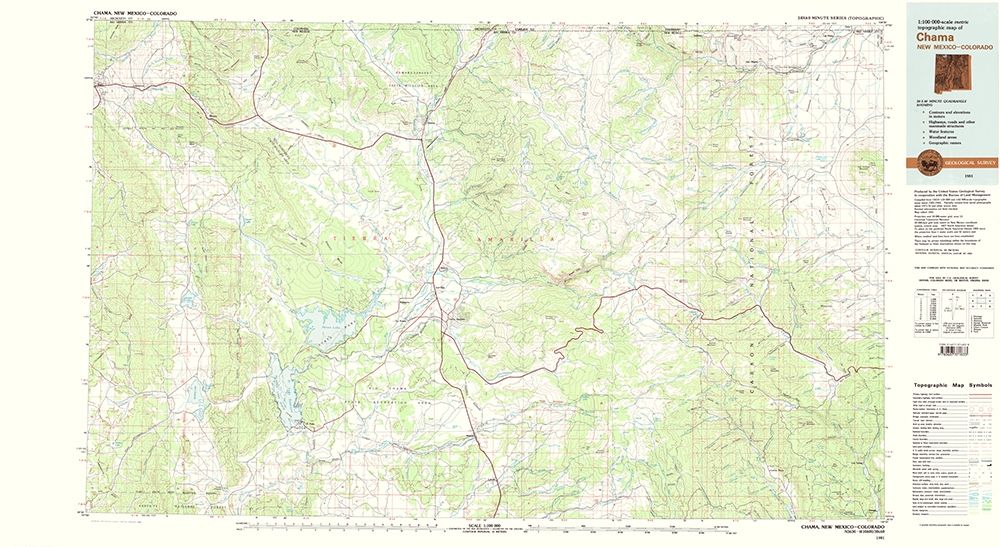 Chama New Mexico Colorado Quad - USGS 1981 art print by USGS for $57.95 CAD