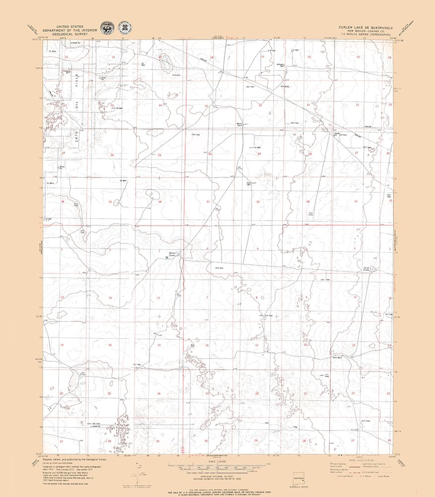 Curlew Lake New Mexico Quad - USGS 1979 art print by USGS for $57.95 CAD