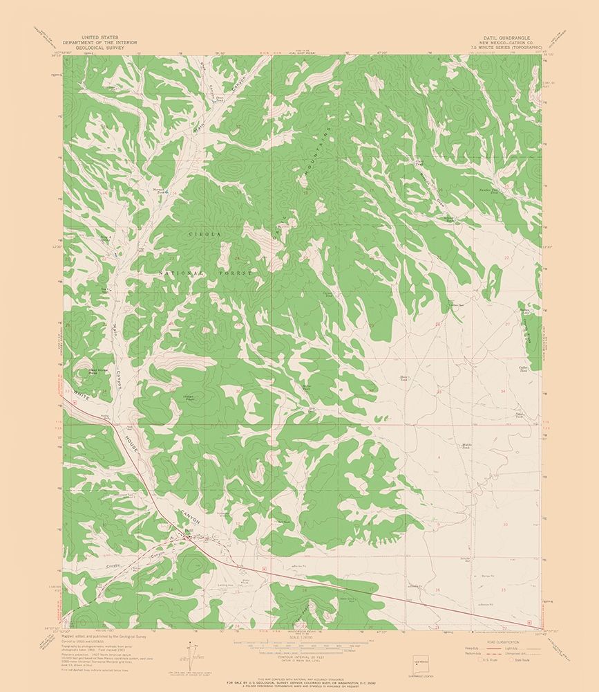 Datil New Mexico Quad - USGS 1963 art print by USGS for $57.95 CAD