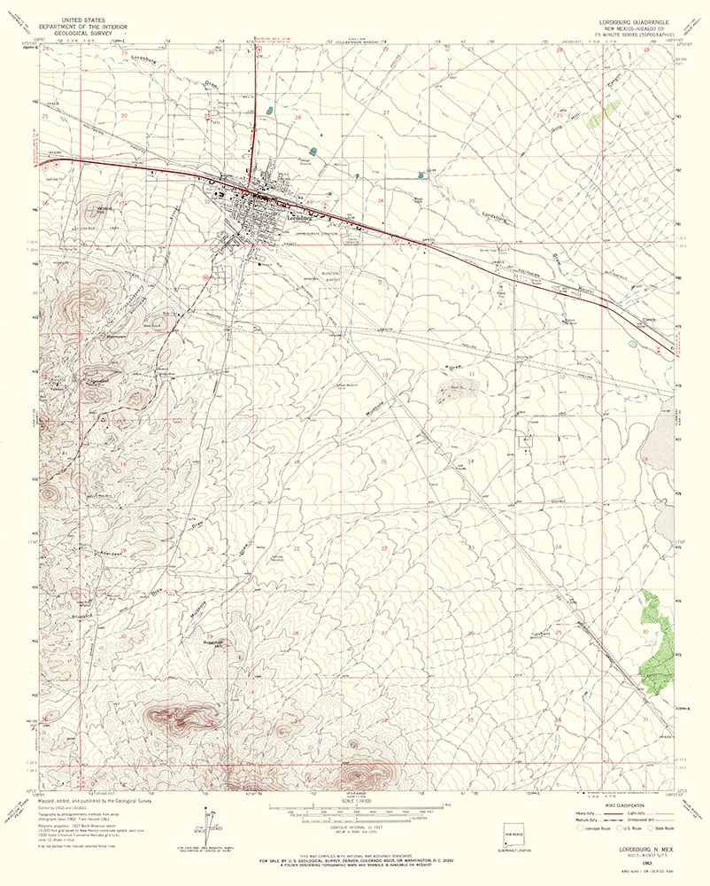 Lordsburg New Mexico Quad - USGS 1963 art print by USGS for $57.95 CAD
